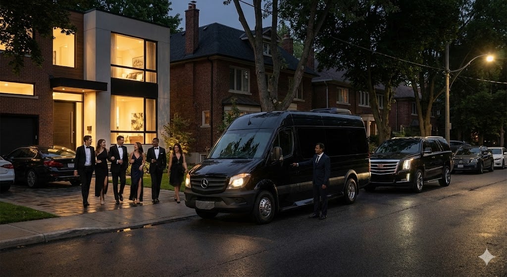 Rogers Stadium 7 VIP group boarding luxury transportation for concert