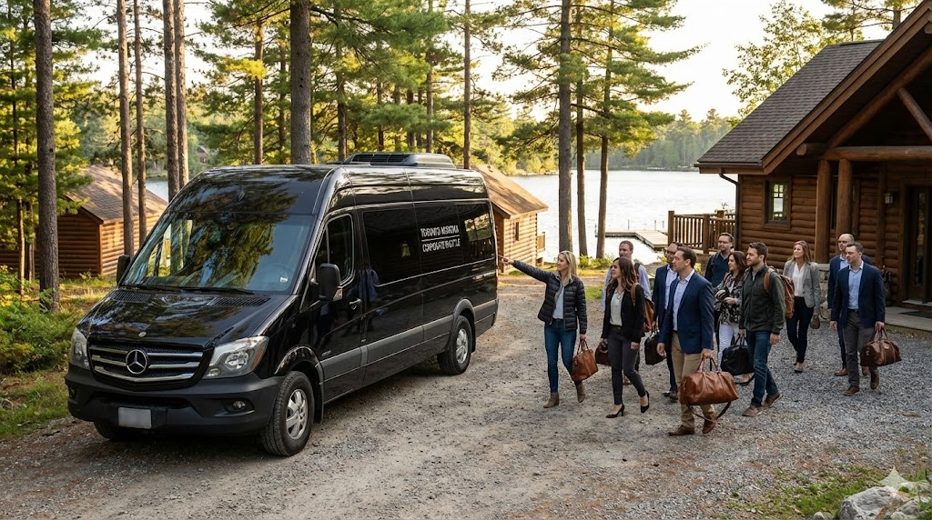 Corporate Sprinter van golf tournament shuttle Hockley Valley