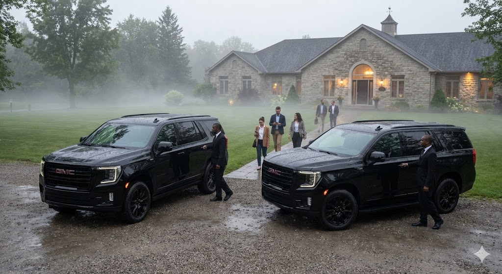 GMC Yukon corporate shuttle Northumberland Heights Spa executive retreat employee transportation fleet