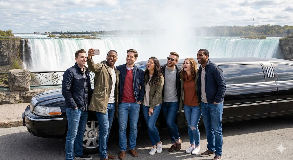 Group Transportation Packages for Sightseeing Tours in Toronto 2 Group of friends enjoying a private tour with Chauffeuropolis