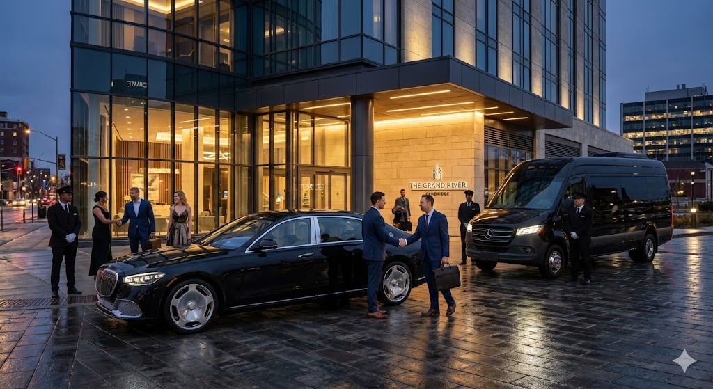 Mercedes Maybach Sprinter van corporate fleet Cambridge Ontario Langdon Hall executive transportation luxury hotel