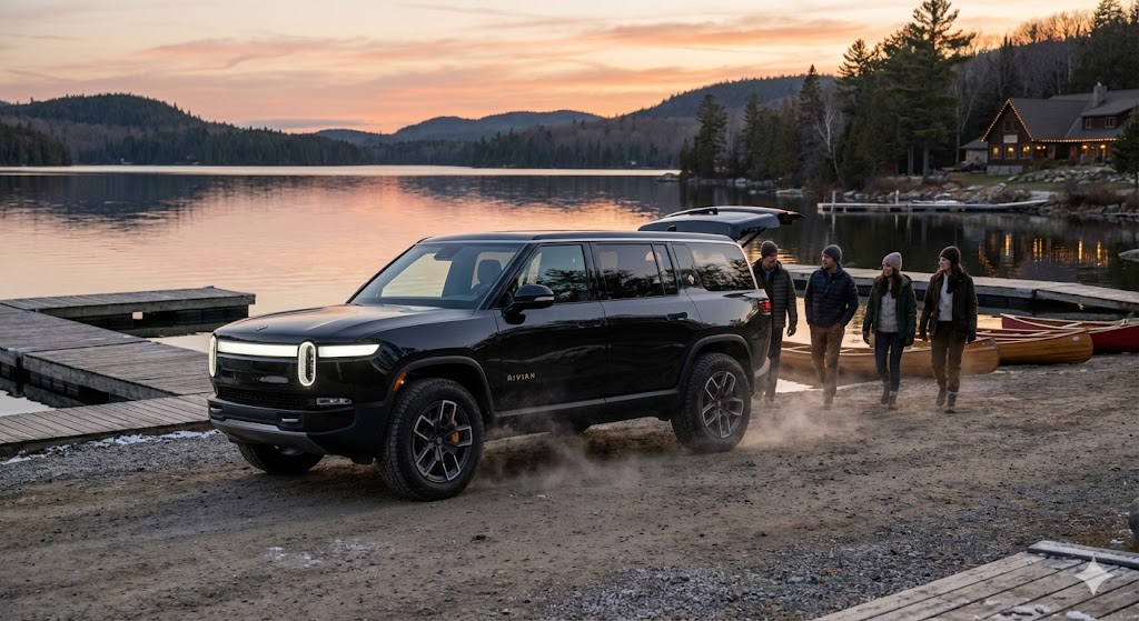 VIP Group Transportation to Killarney 3 SUV driving at Killarney Mountain Lodge waterfront