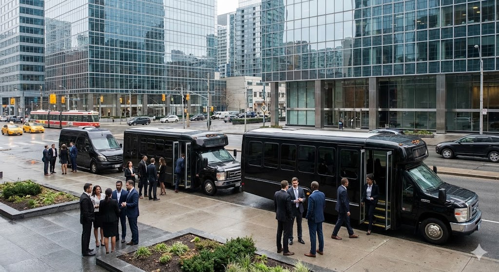 Fleet lineup at corporate office park