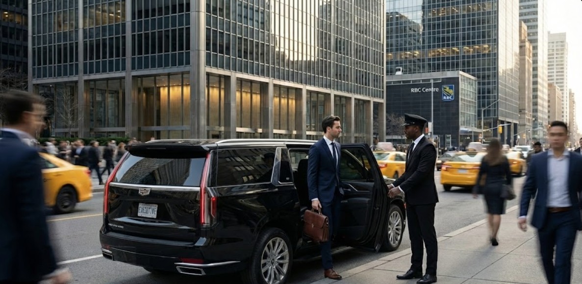 Dedicated Chauffeur Service for World Cup 2026 Toronto 8 Professional chauffeur holding door executive service RBC Centre Toronto