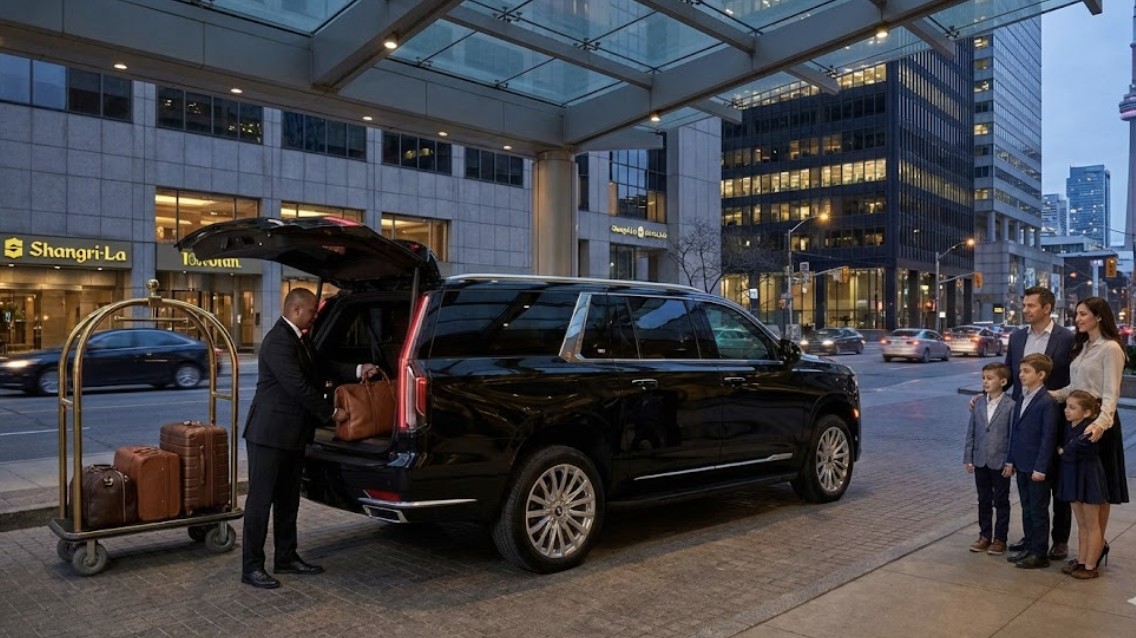 Dedicated Chauffeur Service for World Cup 2026 Toronto 2 Dedicated chauffeur unloading luggage Shangri-La Toronto family service