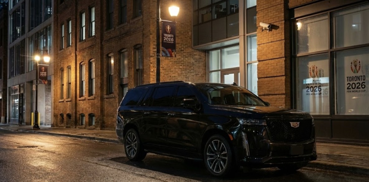 Escalade waiting near Budweiser Stage concert venue Toronto