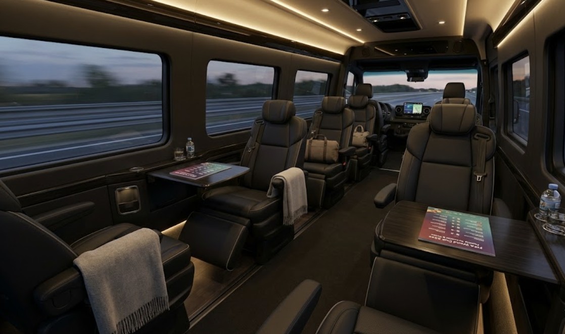 FIFA World Cup 2026 Toronto Limo Service 11 Sprinter Jet interior executive