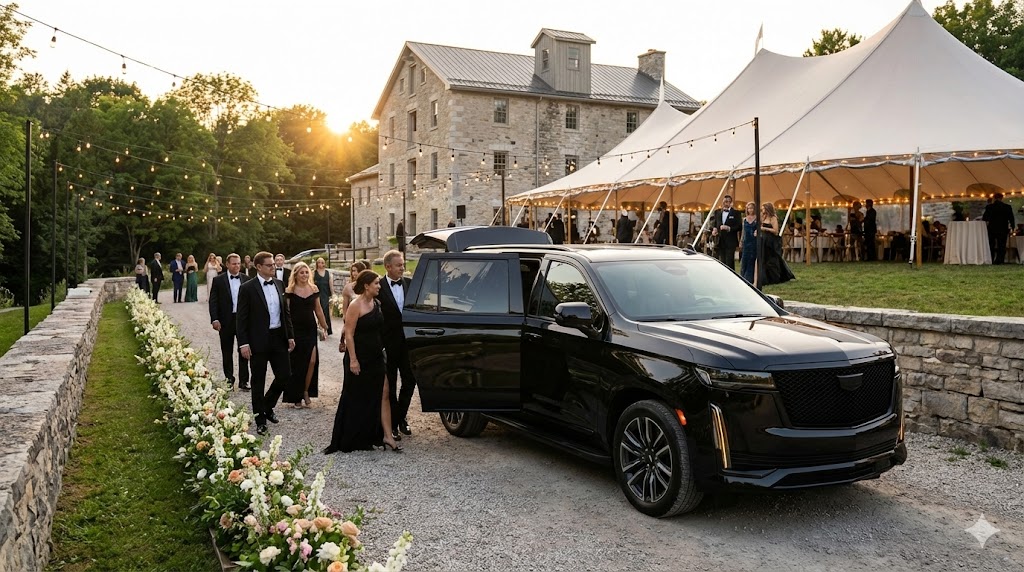 VIP wedding guest executive arrival