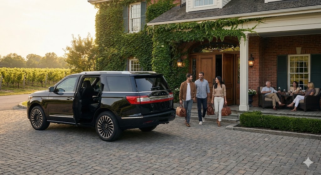 Lincoln Navigator at Pillar and Post Inn entrance Niagara-on-the-Lake