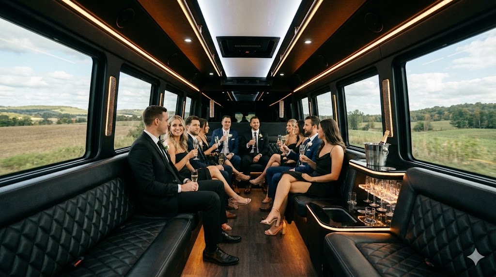 Niagara-on-the-Lake to Lincoln Winery Wedding Shuttle – Boutique Hotel Guest Service 1 Mercedes Sprinter for NOTL to Lincoln winery wedding guests