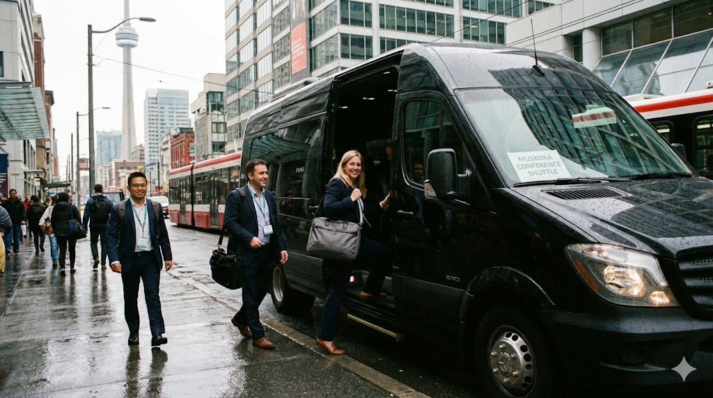 Company employee shuttle downtown Toronto pickup