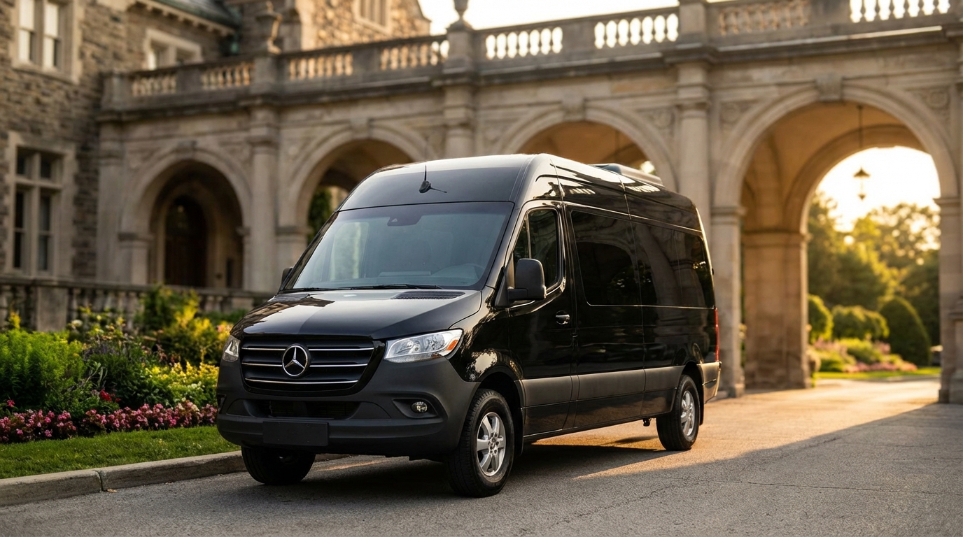 Sprinter van interior for group concert transportation Toronto