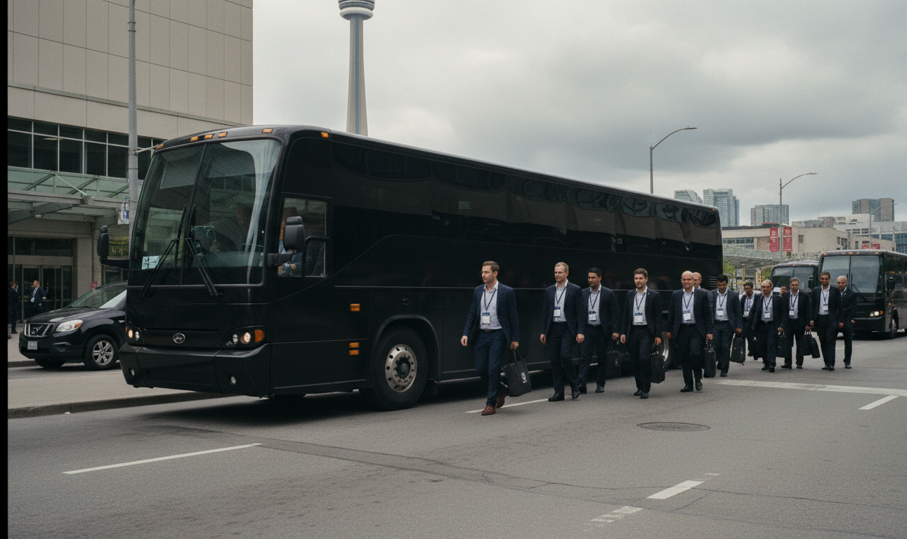 Coach bus at Toronto Metro Convention Centre