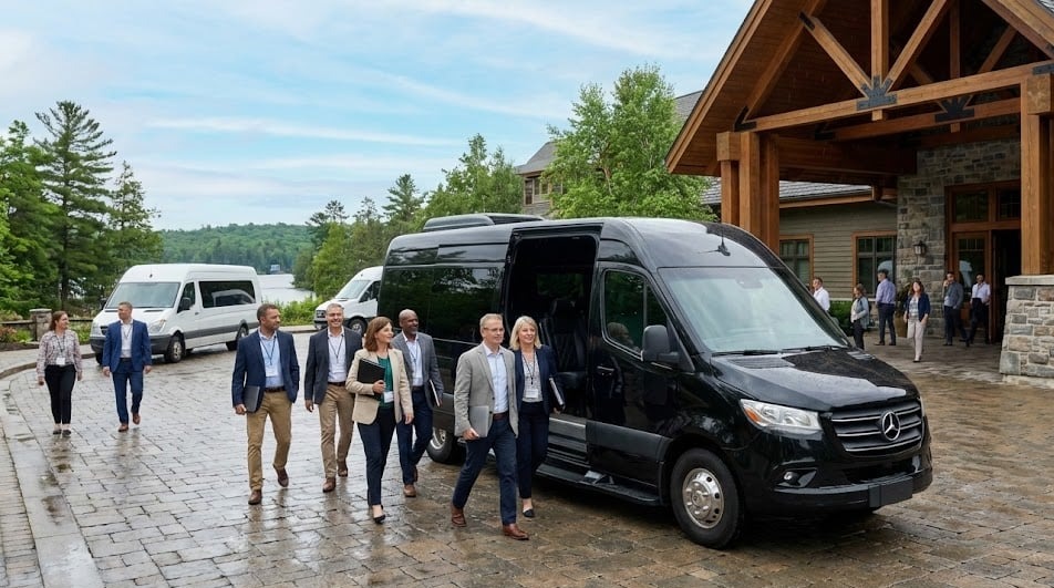 Arriving at JW Marriott The Rosseau Muskoka on Paignton House Road