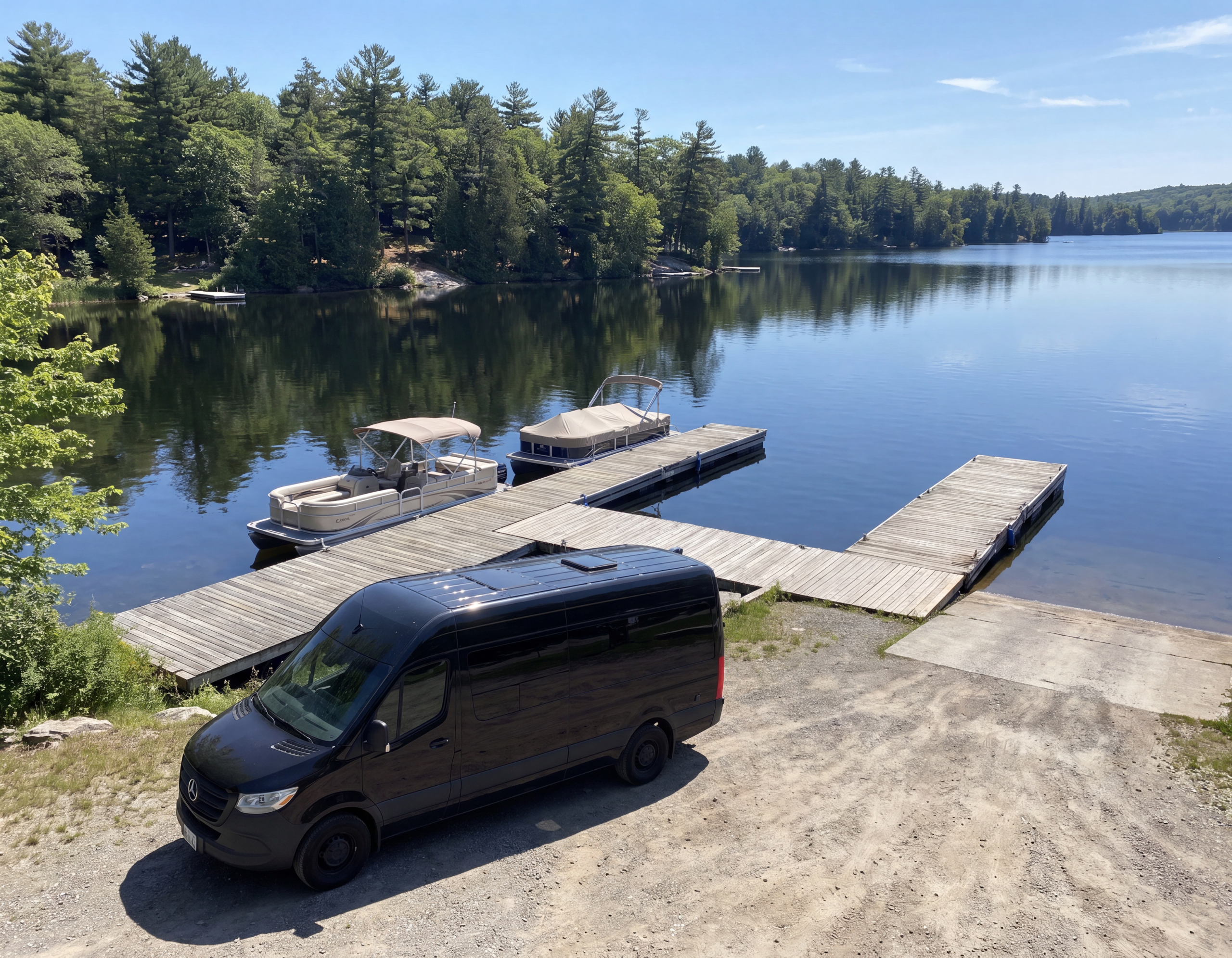 Marina dock on Lake Muskoka near Bala