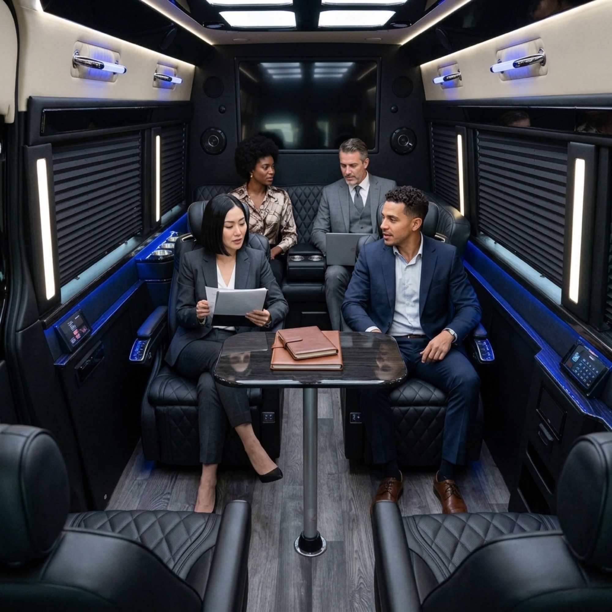 Black Chauffeuropolis vehicle with chauffeur