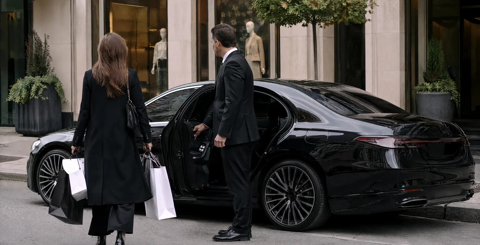 A black Mercedes S-Class held for a full day, the car most couples choose for the wedding itself