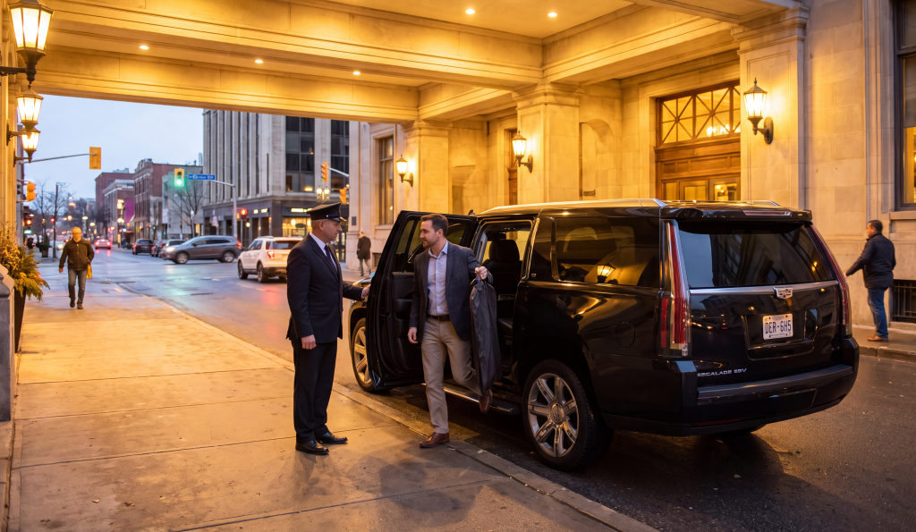 london-corporate-car-service - downtown-hotel-portico