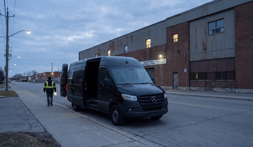 scarborough-employee-shuttle - golden-mile-wide-dawn-establishing