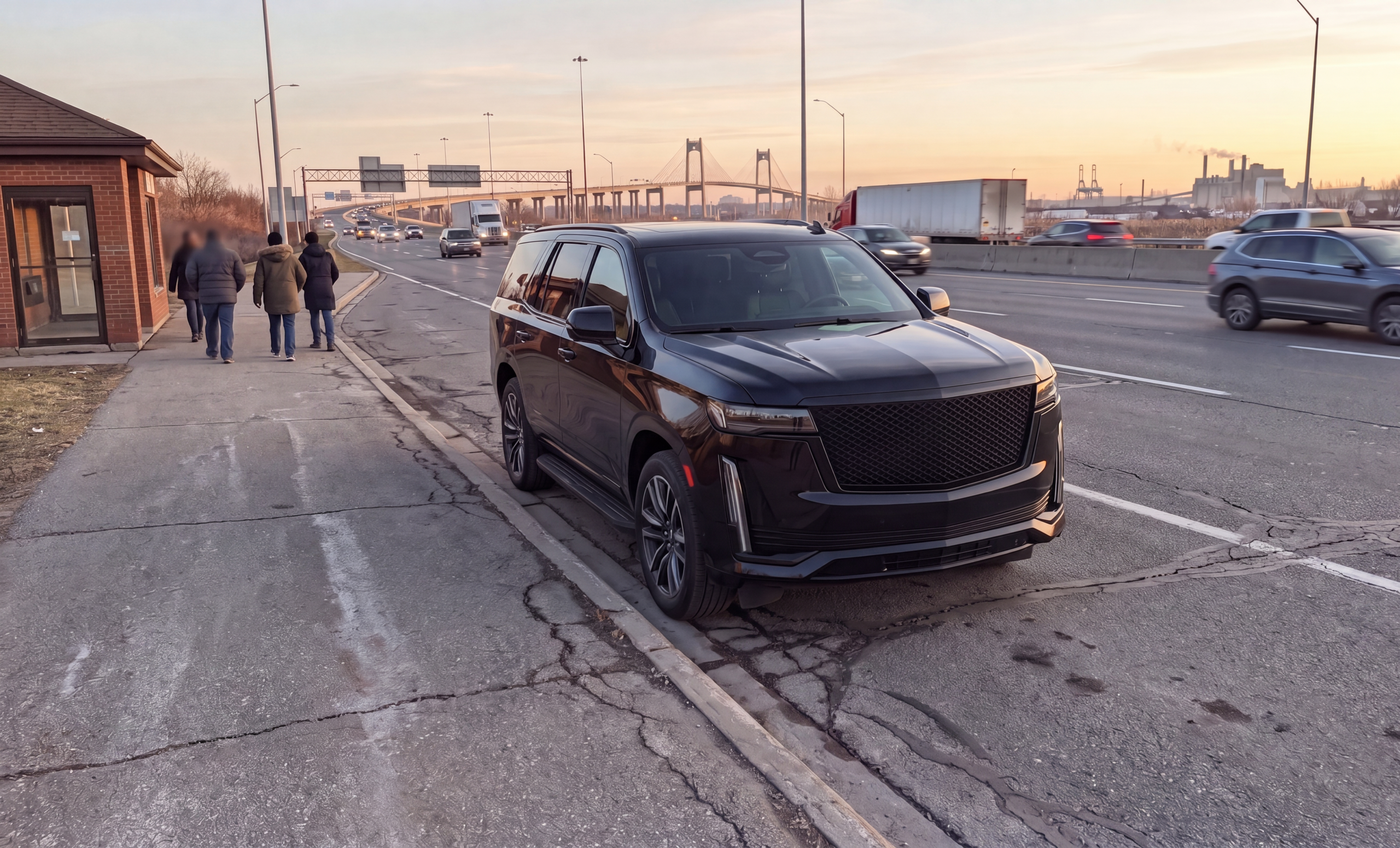 Chauffeured SUV on the QEW from Toronto to Hamilton for a TD Coliseum event
