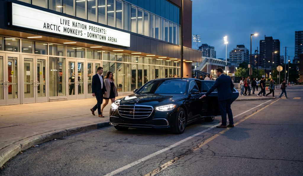 Chauffeur drop-off at the TD Coliseum Hamilton arena entrance