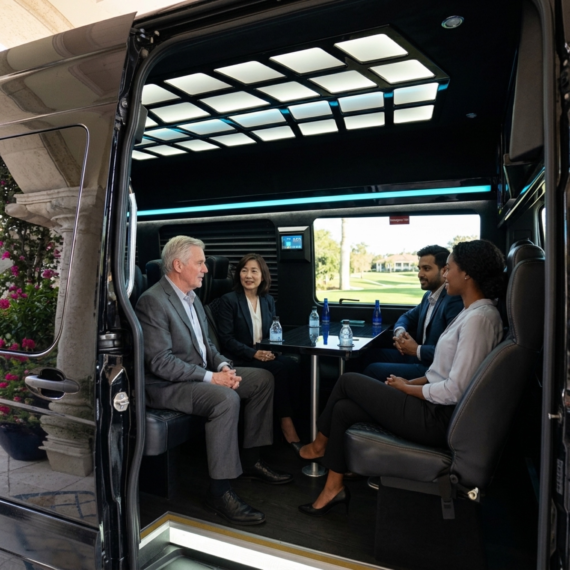 Black Chauffeuropolis vehicle with chauffeur