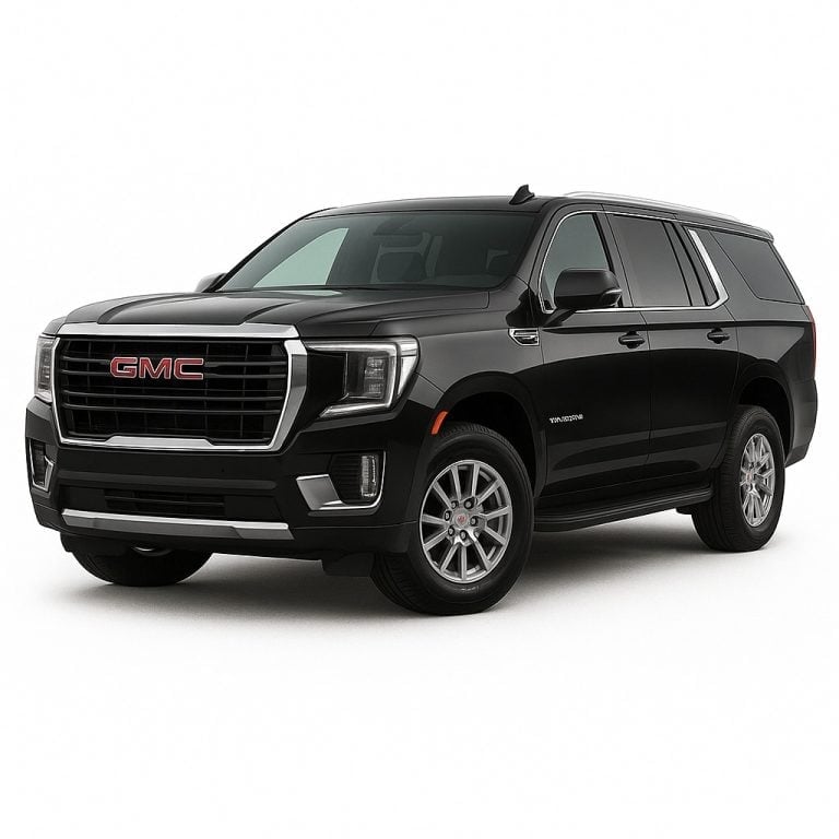 Black executive SUV at the curb